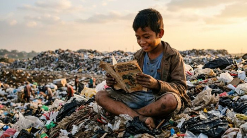 Pemulung Kecil yang Membaca Mimpi