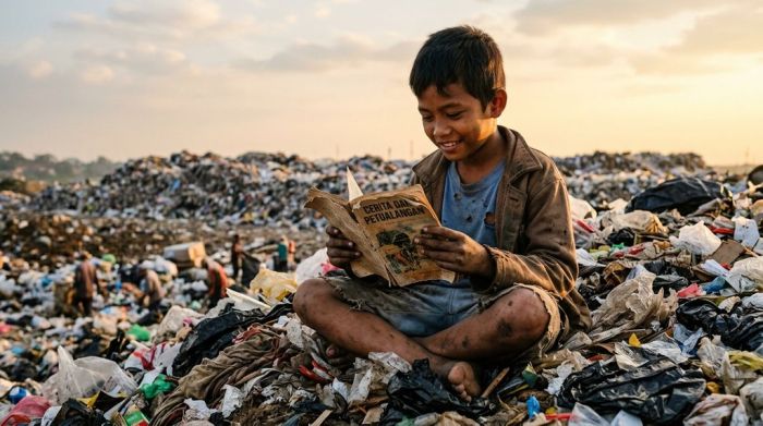 Pemulung Kecil yang Membaca Mimpi